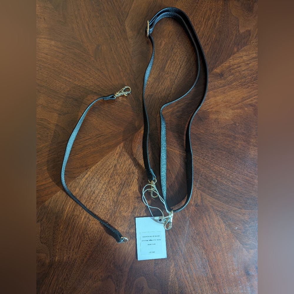 Wristlet + Crossbody Straps for Lo and Sons The Pearl Bag Black Saffiano Leather